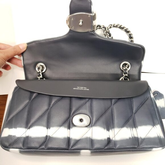 Coach Tabby 26 Tie Dye Metallic Gray Quilted Nappa Leather Bag Lux-206-090225 - Picture 5 of 12